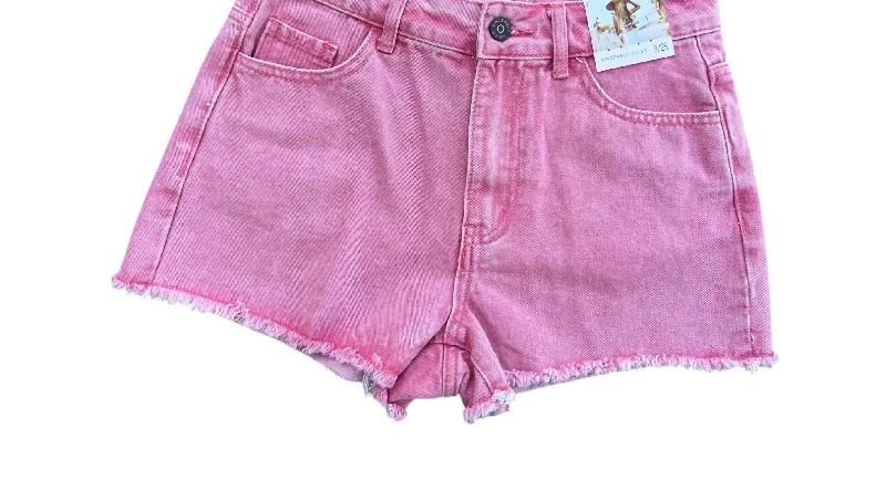 Chic Urban Fashion Look Women's Perfect Denim Short In Pink