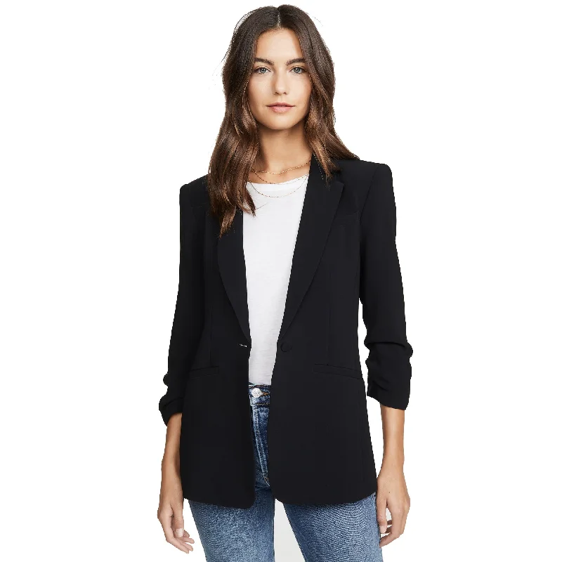 Exclusive Discounts Cinq à Sept Women's Crepe Khloe Black One Button Blazer Jacket Suit