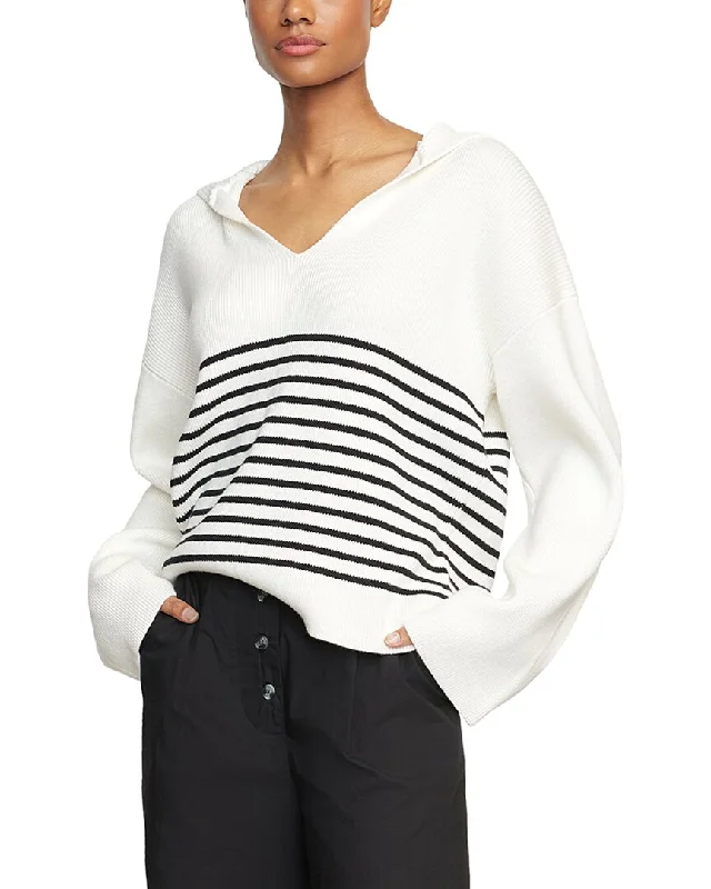 Elegant Style Modern Citizen Saanvi Organic V-Neck Stripe Top