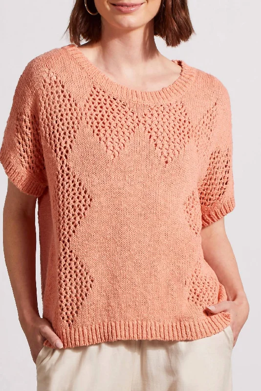 Save Big Dolman Crochet Sweater In Muted Clay