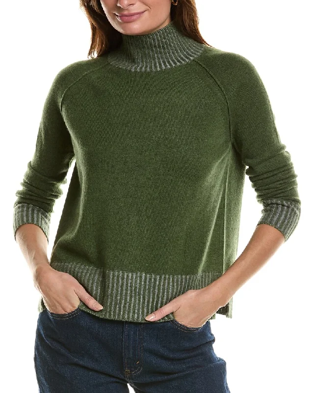Feminine Grace Forte Cashmere Plaited Turtleneck Cashmere Pullover