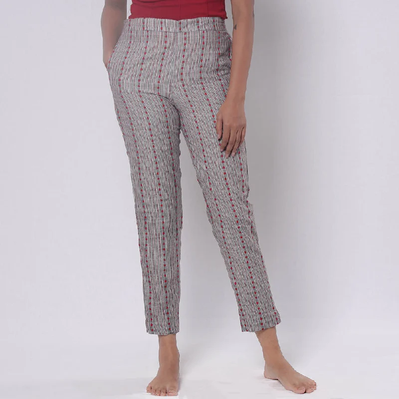 Quality Wear Light Grey Jacquard Prewashed Cotton Pant